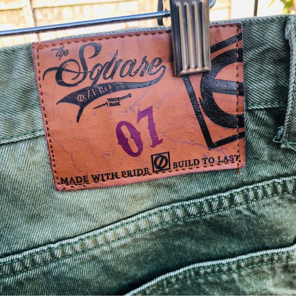 Distressed Green Biker Jeans Size 34 - Picture 6 of 8